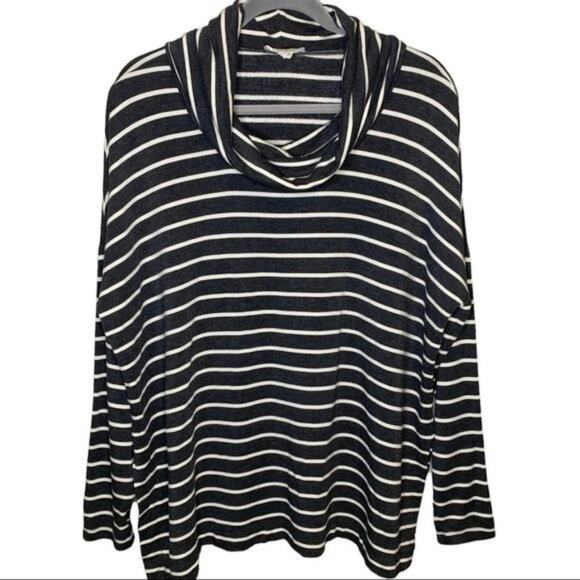 Loft Lounge Top Women's Size Medium Charcoal Cowl Neck Dolman Long Sleeve - Picture 1 of 3